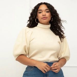 Eloquii Turtleneck puff sleeve sweater